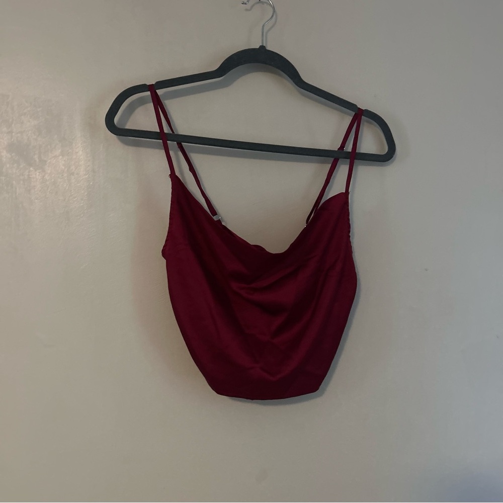 Zaful Wine Red Cowl Neck Spaghetti Strap Camisole